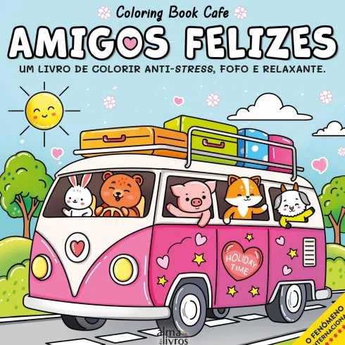 Amigos Felizes de Coloring Book Cafe