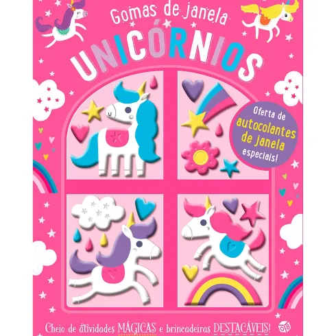 Gomas de Janela - Unicórnios Livro de Atividades com Oferta de Autocolantes