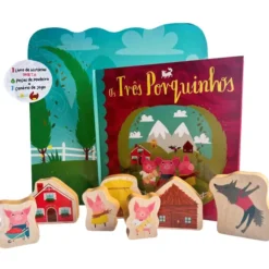 Os Três Porquinhos: Livro De HistóriasAldeia De Madeira de Bendon