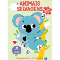 Puzzles, Autocolantes E Diversão Com Cores - Animais Selvagens de Yoyo Books